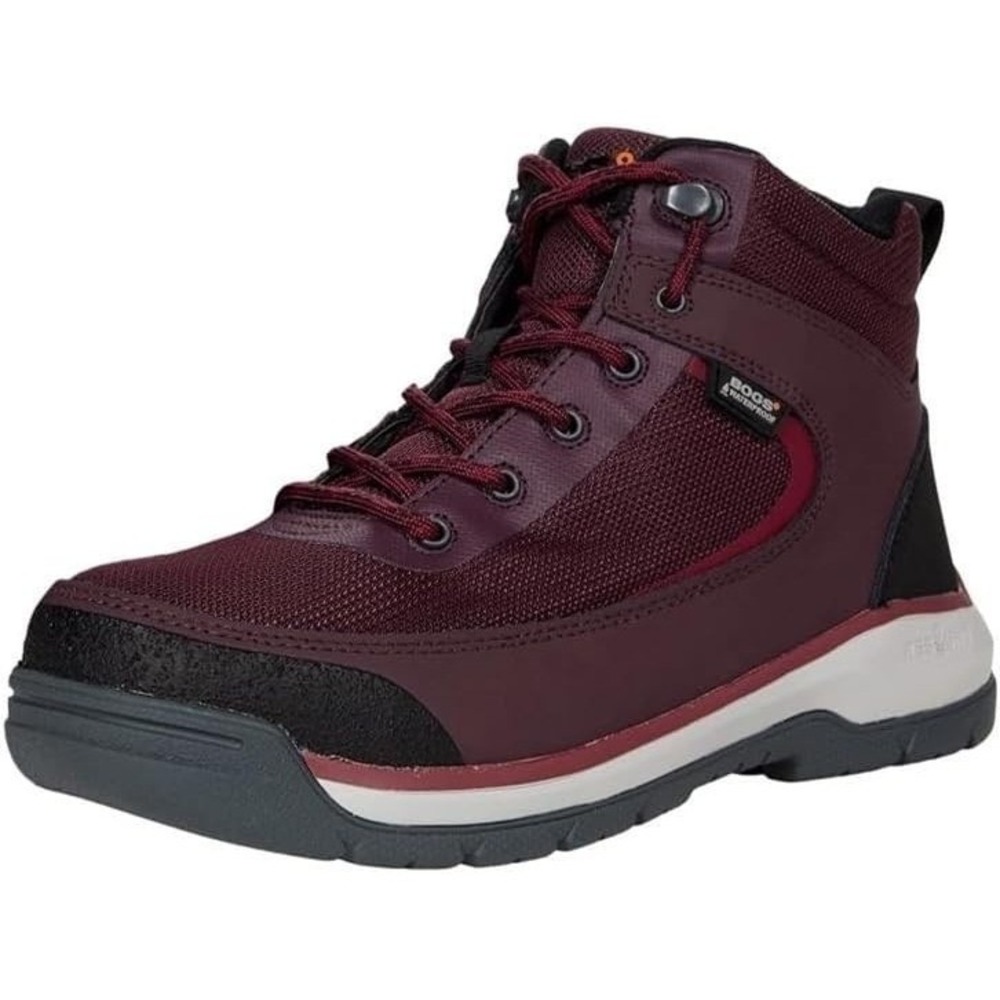 Bogs Womens Size 7.5 Shale Mid CT WP Waterproof Industrial Boots Comp Toe Plum